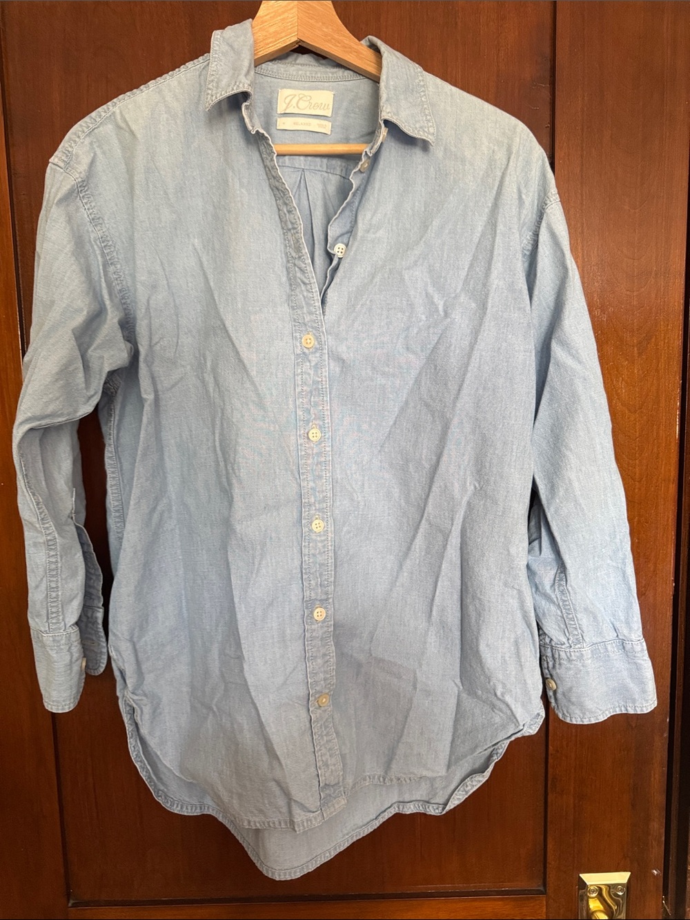 J. Crew Light Blue Chambray Relaxed Button-Down Shirt